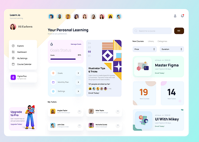 Learning App Dashboard UI 3d animation branding graphic design logo motion graphics ui