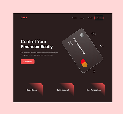 Financial Landing Page app design ui ux web