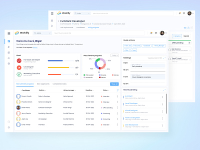 HR Resource Management Dashboard candidate dashboard hire hr pipeline ui ux