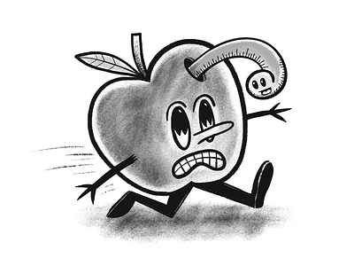 Apple guy with a problem apple character design drawing graphic design illustration procreate sketch