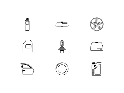 Autoparts icon sketches autoparts avto figma icondesign iconography icons oil outline parts sketches stroke tyres wheels