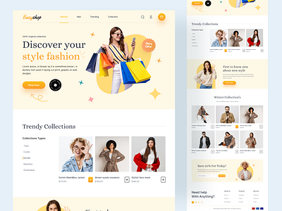 Fashion landing pages branding case study clothing creative design creative landing design ecommerce figma graphic design hero header hero section illustration landing page online store style fashion ui ui design ui ux web design website