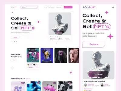 NFT Marketplace Exploration nft nft art nft landing page nft marketplace nft marketplace ui ux nft platform nft platform ui ux nft ui ux design nft web ui ux nft website