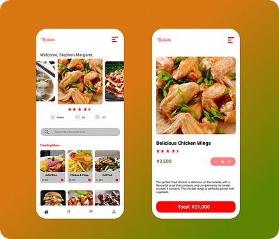 Home and Order screens home home and order screen home and order screen design home screen ui