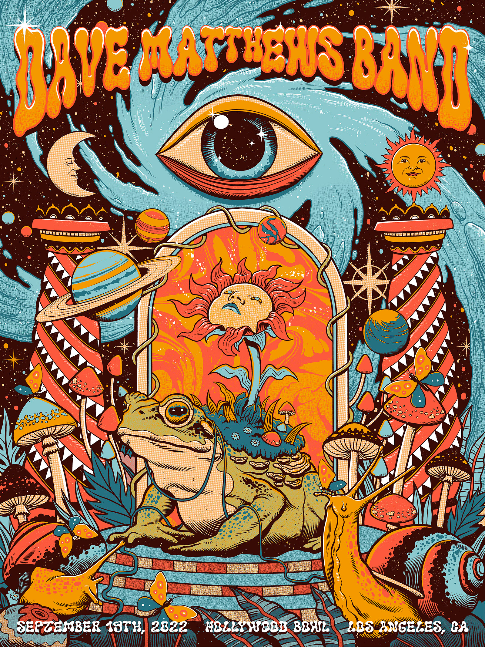 Dave Matthews Band cosmos flower frog gig magic magical mushroom music nature portal poster psychedelic sci fi scifi toad
