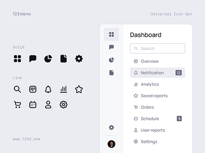 Universal Icon Set | Navigation 123done clean figma glyph icon icon design icon pack icon set icon system iconography iconset line minimalism navigation sidebar solid symbol ui universal icon set vector icons
