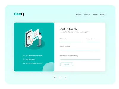 Get in Touch getintouch graphic design signup ui