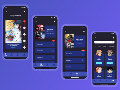 Jujutsu Kaisen Fandom App android anime best shot clean daily ui design dribbbleable inspiration ios jujutsu kaisen minimalist mobile app mobile design mobile ui modern ui ui design ui trend uiux ux