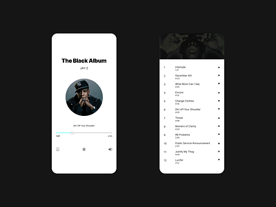 The Black Album - Music App Screens app app design app ui design digital design figma interface mobile mobile screens mobile ui mockup music app ui ux visual design