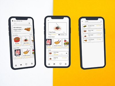 2D Vector Illustration - Food Delivery App UI Design 2d vector illustrations 3d branding design drawing food delivery app food delivery app ui design ios app design mobile app ui ui zomato swiggy