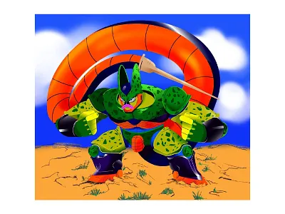 Cell - Dragon Ball Z anime character character design character illustration design gradient icon illustration procreate texture vector vectors