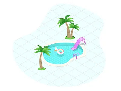Pool side design figma illustration vector