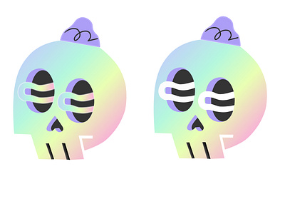 Cute skulls XD vector illustration