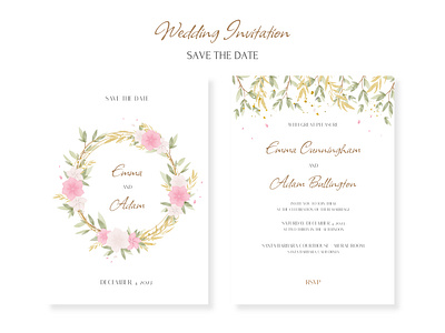 Wedding Invitation Card branding card design graphic design illustration invitation typography vector watercolor wedding