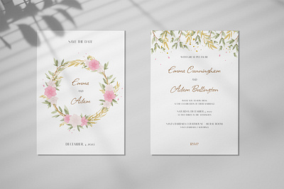 Wedding invitation design concept branding celebration design flower graphic design illustration invitation invite marriage save the date typography vector watercolor wedding