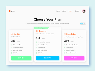 Pricing Page design price card price table pricing card pricing cards pricing page pricing page desgin pricing page website pricing table ui ui design web design website design