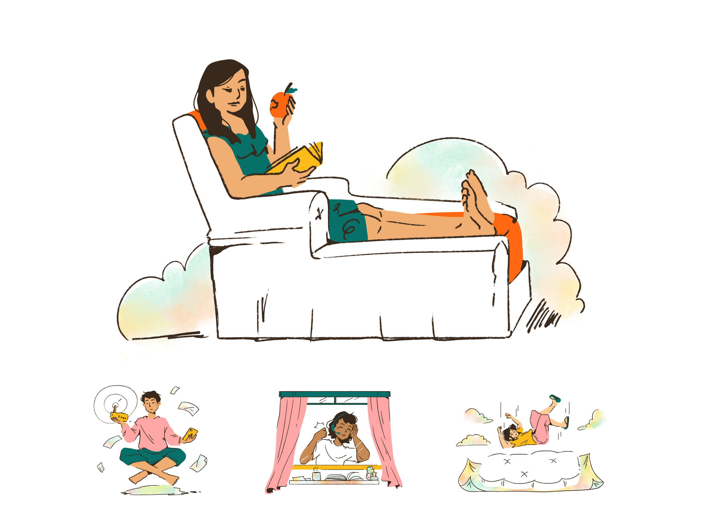 Illustrations for Error Pages 404 blog character crayon editorial editorial illustration empty state error error message error page flash message header hero image illustration network not found relax ui ux watercolor