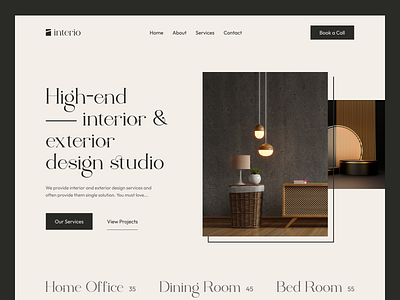 Interior Design Website Header Exploration architecture decoration furniture home home decor interior interior design interior design agency landing landing page living room modern ert portfolio ui ux ux design visual designer web web page website design