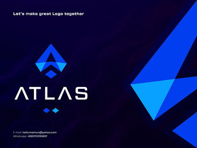 ATLAS - Blockchain Letter A Logo a b c d e f g h i j k l m n abstract logos blockchain brand branding crypto digital currency identity logo logo design logo designer logomark mark metaverse monogram nft o p q r s t u v w x y z saas simple logo symbol