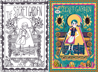 Secret Garden Green version artstuido childrenbook illustration sketch