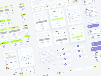 UI KIT for light theme app beauty branding button cards ctsomponen design figma ios log in mobile sign in typography ui ui kit ux