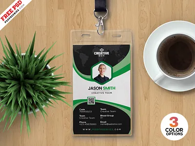 Abstract ID Card with Photo PSD Template card design creative design design free design free psd free template graphic design id card identity card office identity card photo id card photoshop print psd free psd template