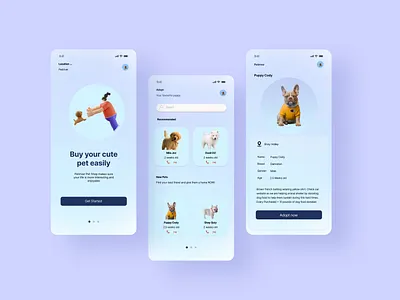Puppy Pet App Design app design graphic design illustration logo typography ui ux vector