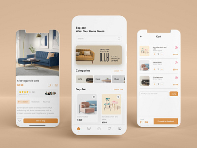 E-commerce App Concept 3d animation app branding design download dribbble ecommerceapp figma free furnitureapp graphic design illustration landingpage logo motion graphics ui ux vector xd