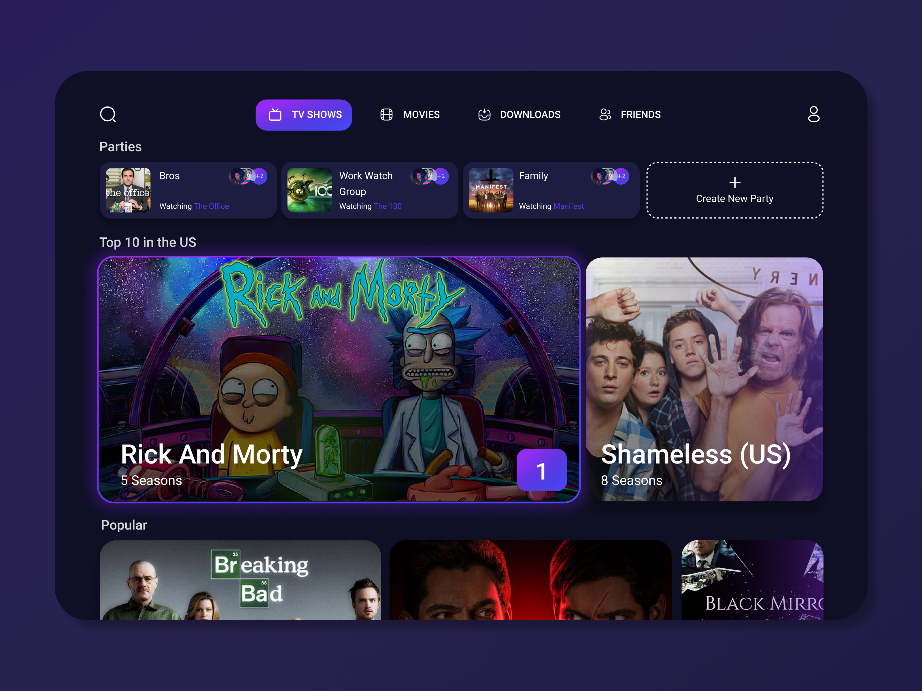 Example of TV and Streaming App