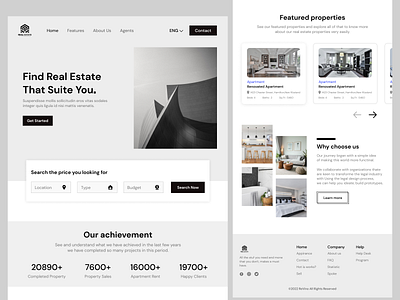 Real estate landing page appartement estate home home page house landing real estate site villa web