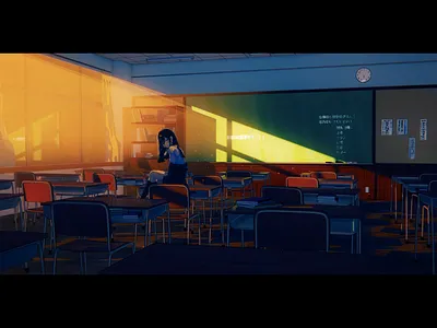 Anime Classroom 3d anime art blender blender3d design illustration school