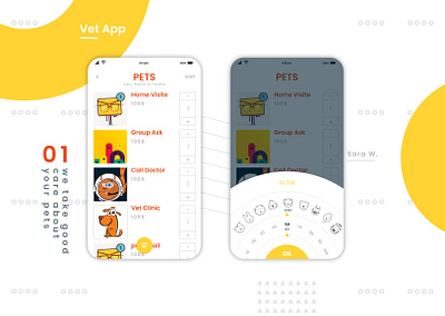 Vet App Daily UI Challenge app branding clinic design figma illustration interface ios mobile pets ui vet