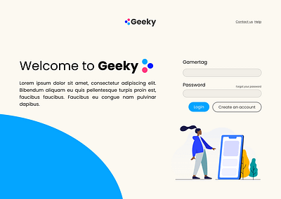 Login Page Geeky design figma login mobile design ui ux