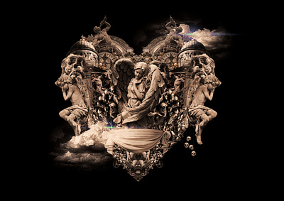 Heart from Bridge Series design digital art digital image graphic design illustration sclupture skull