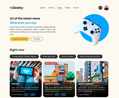 Landing Page Geeky [Home] blog design figma gaming graphic design ui ux