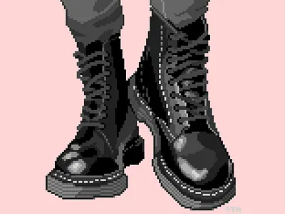 Doctor Martens Boots illustration pixel art