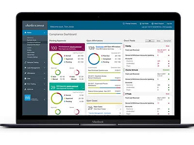 Charles Schwab: A refreshed internal compliance web application design ui ux design web design web development