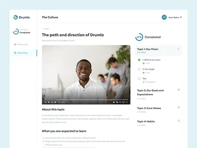 Employee Onboarding Tool dashboard e learning edutech learning onboarding saas