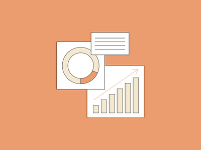 Graph buisness cartoon chart crm data flat graph graphic illustration metrics minimal office orange tech technology