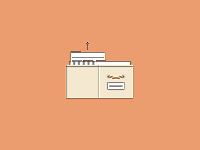 Archive archive box cartoon cloud download flat illustration minimal office paper web