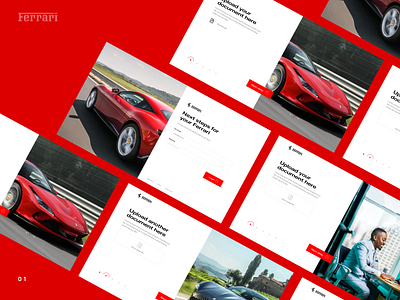 Ferrari Buying Process - Steps buttons buying clean ferrari ferrari red onboarding process red step stepper steps ui ux web website wizard