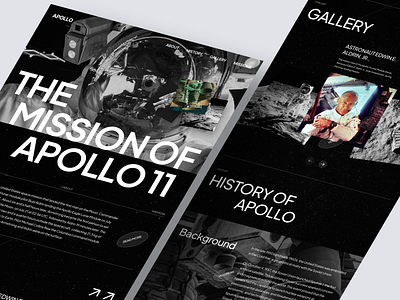 APOLLO 11 - Landing Page 👨🏻‍🚀 apollo apollo 11 astronaut brutalism clean design landing landing page minimal minimalist moon nasa popular rocket swiss swiss design style typography ui web design website