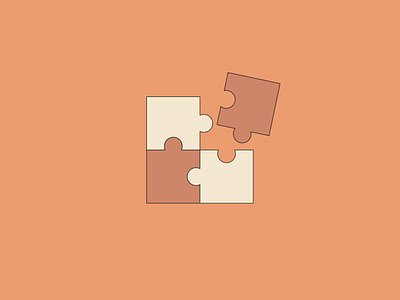 Solution cartoon flat illustration minimal puzzle solution toy