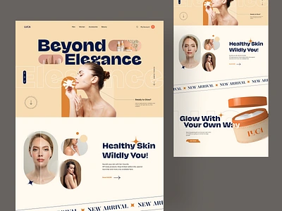 Beauty Product Landing page beauty cosmetic e commerce glamour hair interface makeup ofspace product salon shop shopify store skincare spa store trendy ui women