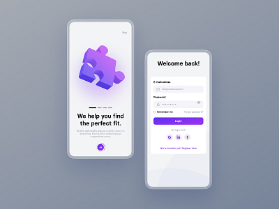 Onboarding & Login 3d gradient login onboarding sign in sign up splash screen ui design uxui webdesign wireframe