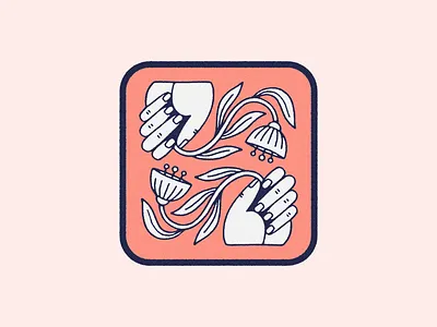 Flexible Flowers badge design floral flower graphic design hand illustration illustrator logo texture