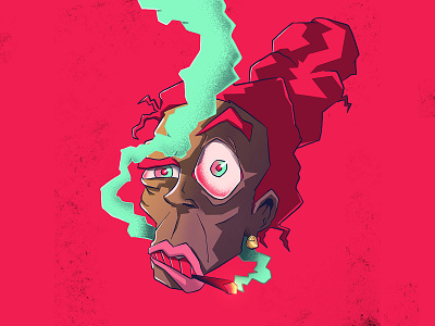 Lady Tobacco character art character design cigar cigarette cloud face farhay female florian farhay girl girl character head illustration lady panic smoke smoking woman