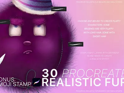 Free Procreate Realistic Fur & Emoji app brush brushes design digital digital art digital paint emoji fur fur emoji illustration ipad ipad pro logo procreate procreate brush procreate brushes procreate stamp procreate stamps ui