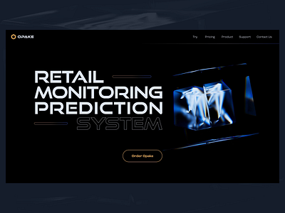 Landing // Retail Monitoring and Prediction System 3d animation big data black branding cinema4d clean dark flat graphic design illustration landing logo motion graphics simple ui ux web