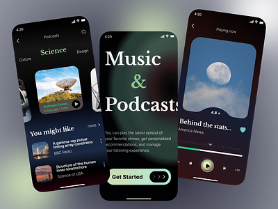 Podcast Mobile App app branding design illustration logo typography ui vector